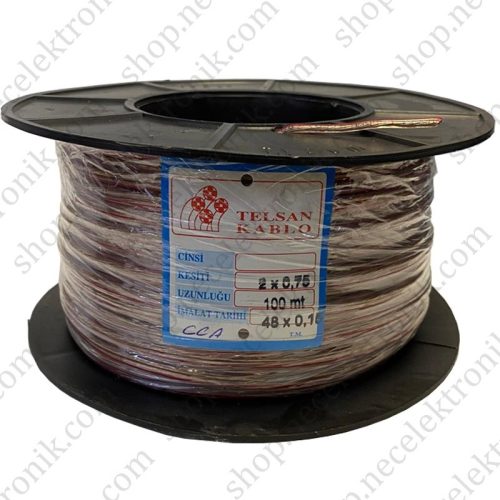 2X0,75Mm 100Metre Kodlu Hoparlör Kablosu